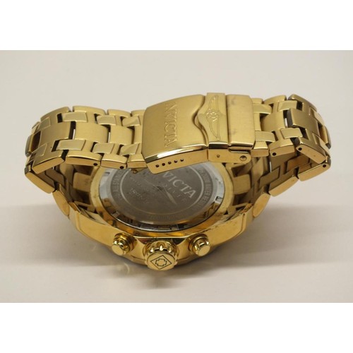 37 - GENTS INVICTA GOLDTONE WATER RESISTANT WATCH