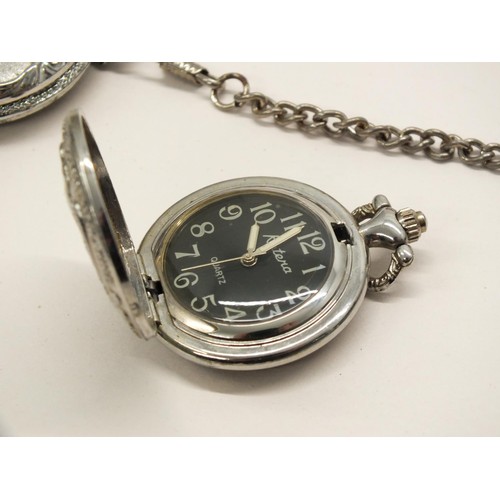 99 - THREE POCKET WATCHES & POCKET WATCH KEY