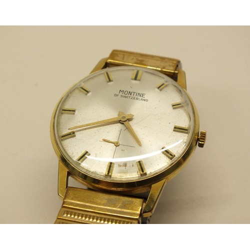 295 - GENTS GOLDTONE MONTINE WATCH WITH EXPANDING BRACELET