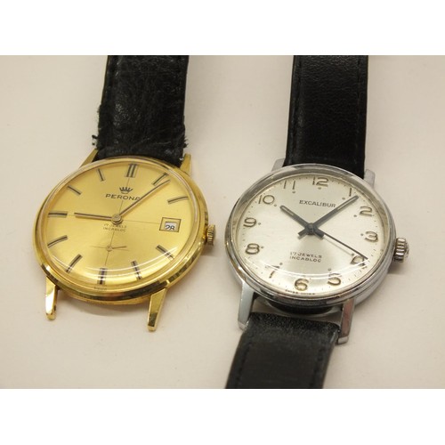 296 - TWO GENTS WATCHES PERONA DATE and EXCALIBUR