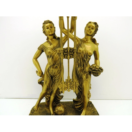 375 - LARGE ART NOUVEAU STYLE REIN FIGURAL CLOCK- WINDSOR QUARTZ