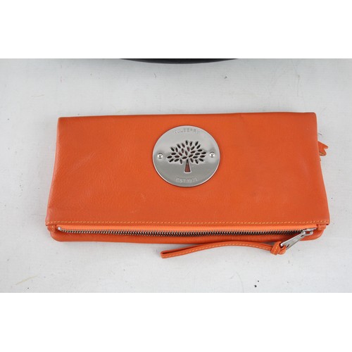 404 - 2 x Assorted Leather Ladies Fashion BAGS Inc Orange, Clutch, Shoulder