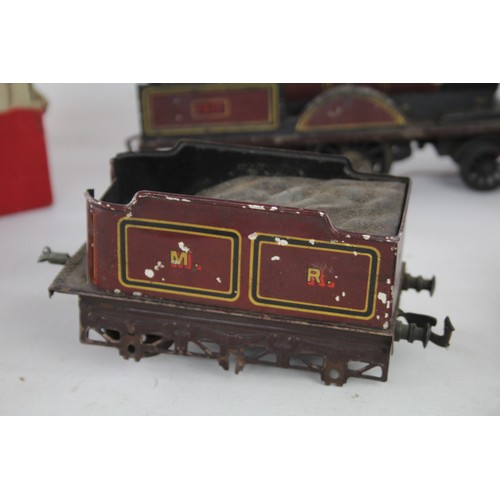 424 - 10 Vintage HORNBY Etc Tinplate Clockwork 2631 Loco, Tender & Accessories O Gauge