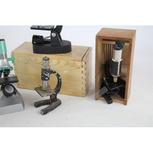 428 - 8 x Vintage Microscopes Inc Boxed, Digital, H & G Etc