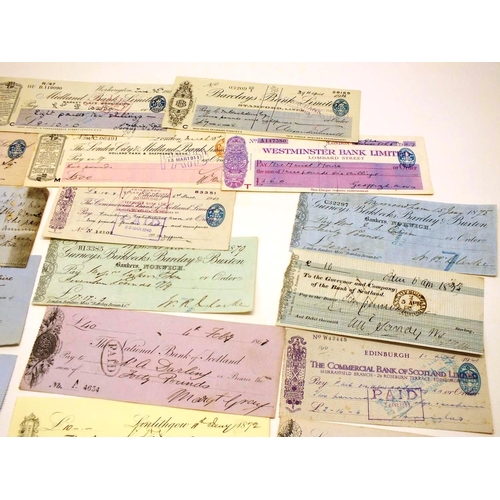 391 - 20 ANTIQUE & VINTAGE CHEQUES