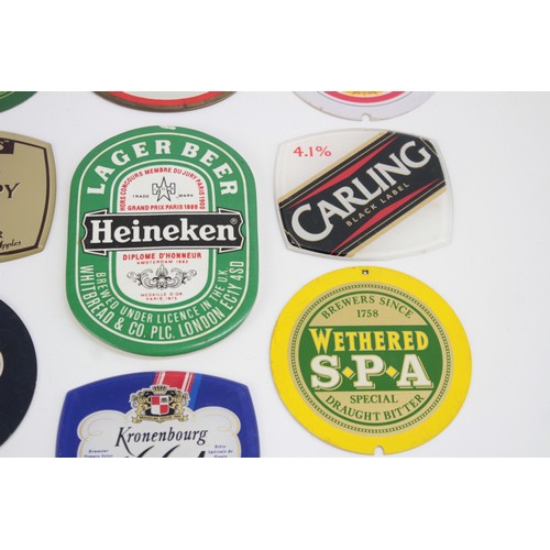 441 - 12 x Assorted Advertising Pub Draught TAP SIGNS Inc Porcelain Heineken Etc