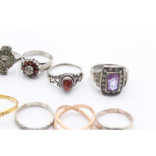 450 - 14 x .925 assorted rings including gemstone set (59g)