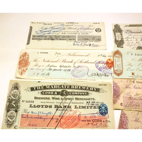 392 - 20 ANTIQUE & VINTAGE CHEQUES