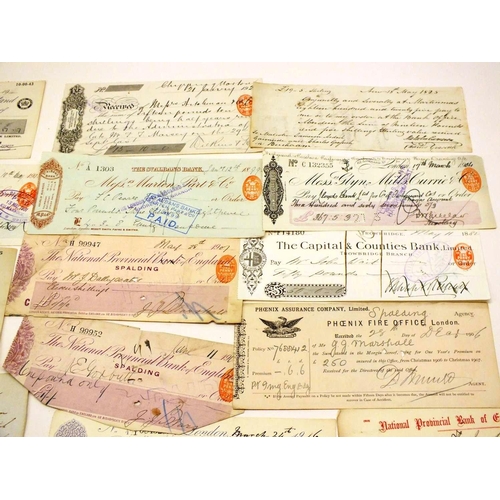 392 - 20 ANTIQUE & VINTAGE CHEQUES