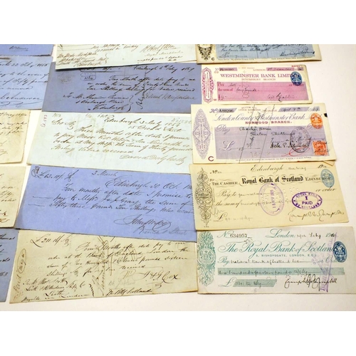 393 - 20 ANTIQUE & VINTAGE CHEQUES