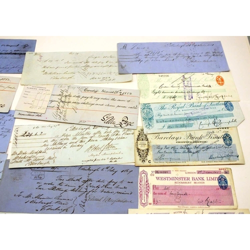 393 - 20 ANTIQUE & VINTAGE CHEQUES