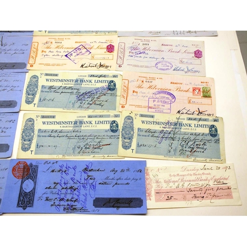 394 - 20 ANTIQUE & VINTAGE CHEQUES