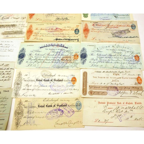 395 - 20 ANTIQUE & VINTAGE CHEQUES