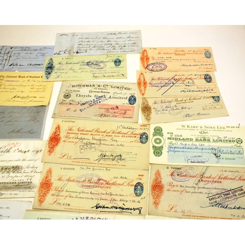 395 - 20 ANTIQUE & VINTAGE CHEQUES