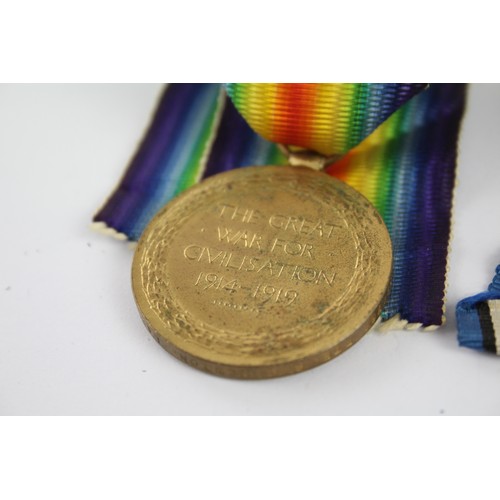 469 - 2 x WW1 Medal Pair & Original Long Ribbons