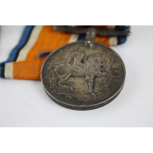 469 - 2 x WW1 Medal Pair & Original Long Ribbons