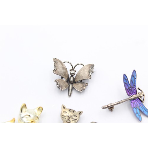 474 - 5 x .925 animal themed brooches (35g)