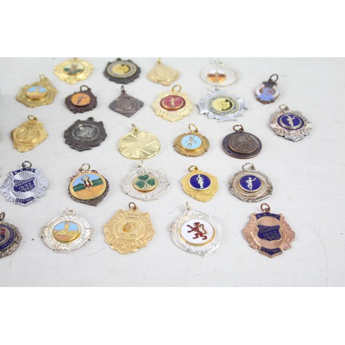 476 - 35 x Assorted Vintage Sports Medals Inc Highland Dance, Enamel, Plain, Etc