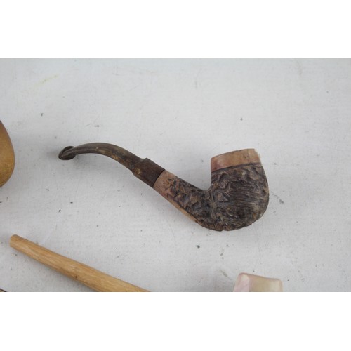 493 - 4 x Assorted Vintage Estate SMOKING PIPES Inc Meerschaum, Full Bent, Etc