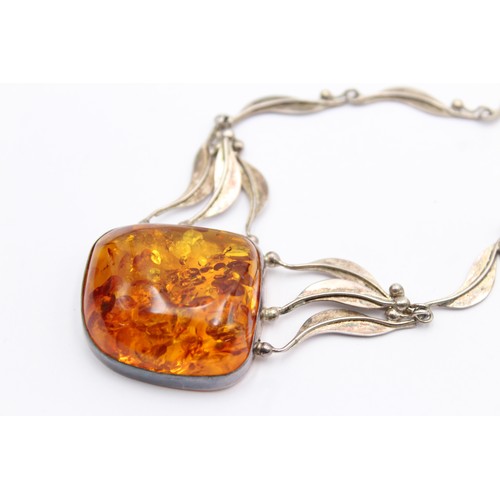 494 - .925 statement amber set necklace (35g)