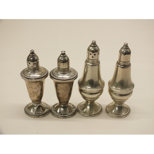 299 - TWO PAIRS OF STERLING DUCHIN CREATION WEIGHTED SALT & PEPPER CRUET