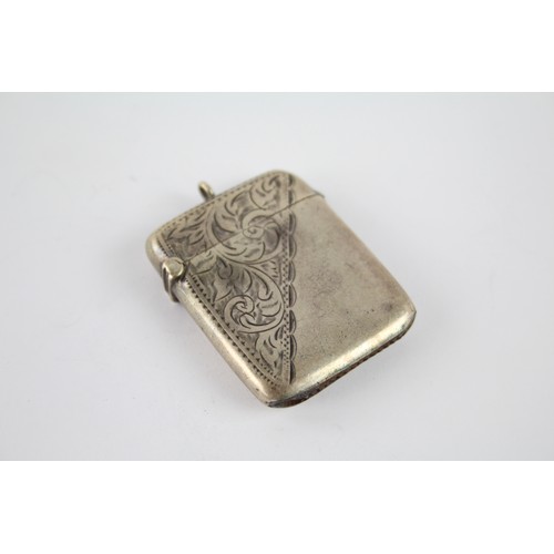 525 - Antique Hallmarked 1912 Birmingham STERLING SILVER Vesta Case (27g)