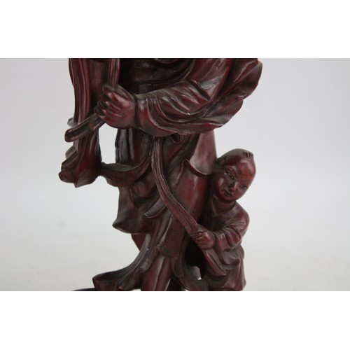 564 - 2 x Vintage CHINESE Carved Wooden Statues