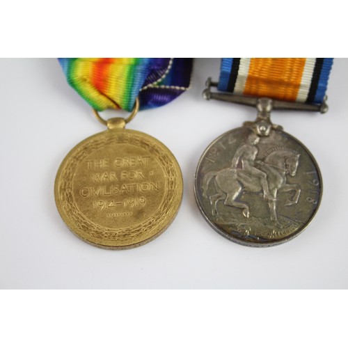 569 - WW1 Mounted Medal Pair on Original Long Ribbons