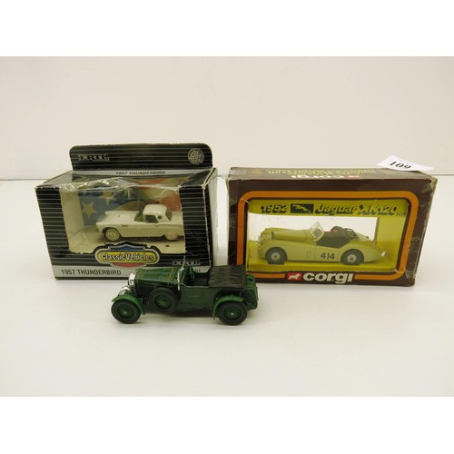 109 - BOXED CORGI 1952 JAGUAR XK120, BOXED 1957 THUNDERBIRD AND CORGI BENTLEY