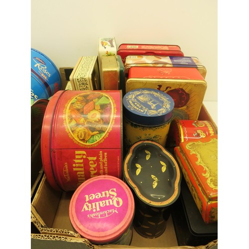 115 - TWO BOXES OF ASSORTED TINS