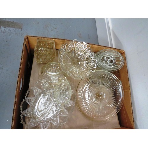 117 - 3 x BOXES OF GLASSWARE AND CHINA