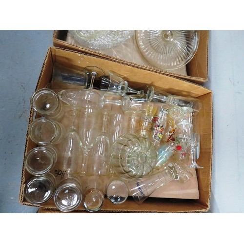 117 - 3 x BOXES OF GLASSWARE AND CHINA