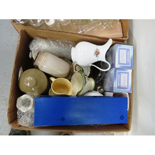 117 - 3 x BOXES OF GLASSWARE AND CHINA