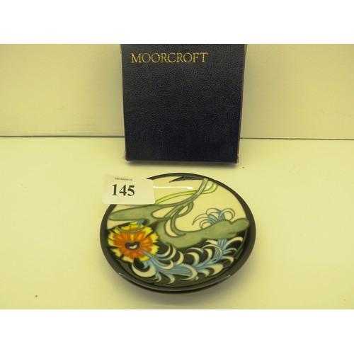 145 - MOORCROFT PIN DISH IN BOX