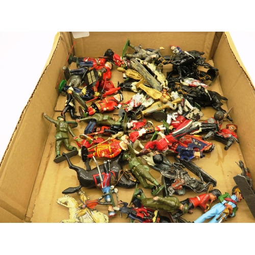 282 - A QUANTITY OF METAL TOY SOLDIERS INCLUDES BRITAINS