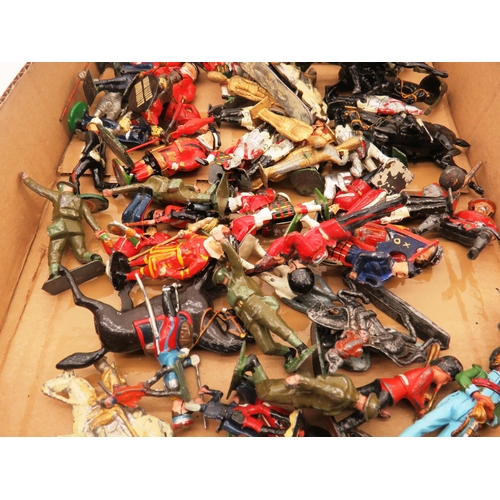 282 - A QUANTITY OF METAL TOY SOLDIERS INCLUDES BRITAINS