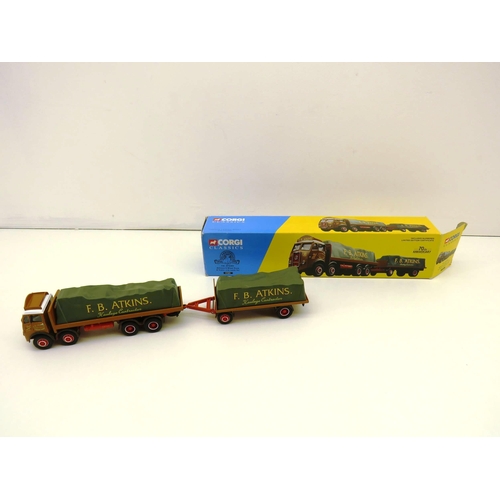 283 - CORGI CLASSICS 70TH ANNIVERSARY ATKINSON EIGHT WHEEL TRUCK AND TRAILER WITH LOADS AND FIGURES AND CE... 