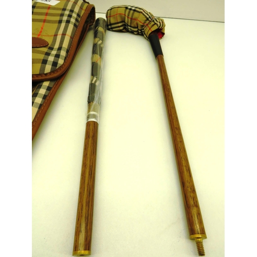 285 - COLLECTION OF GENUINE BURBERRY GOLF CLUBS AND BALLS - 9 GOLF CLUBS HANDMADE IN ST ANDREWS FOR BURBER... 