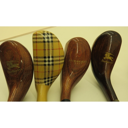 COLLECTION OF GENUINE BURBERRY GOLF CLUBS AND BALLS - 9 GOLF CLUBS