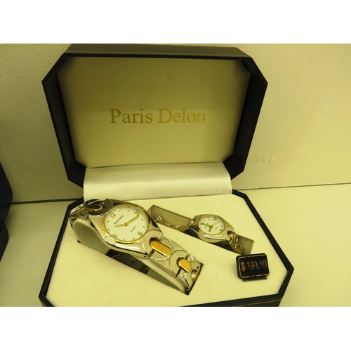 163 - SELECTION OF WATCHES INCLUDES HIS N HERS BOXED SEKONDA ETC