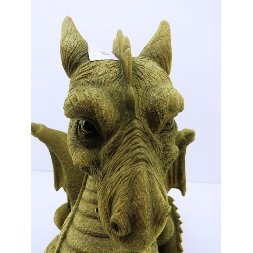 64 - LARGE RESIN DRAGON GARDEN ORNAMENT