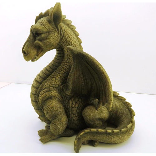 64 - LARGE RESIN DRAGON GARDEN ORNAMENT