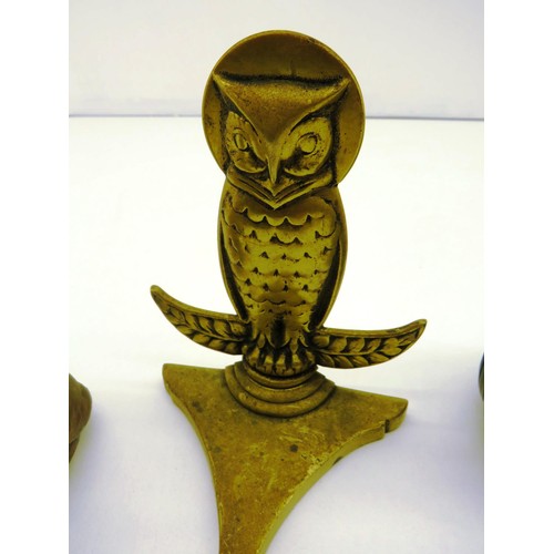 83 - VINTAGE OWLS, BRASS/COPPER/WOOD