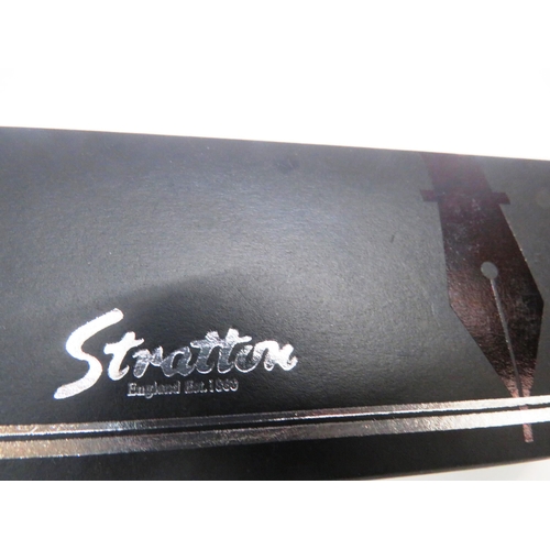 96 - THREE BOXED STRATTON FOUNTAIN PENS