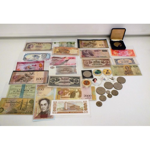 17 - MISCELLANEOUS LOT OF BANKNOTES AND COINS ETC