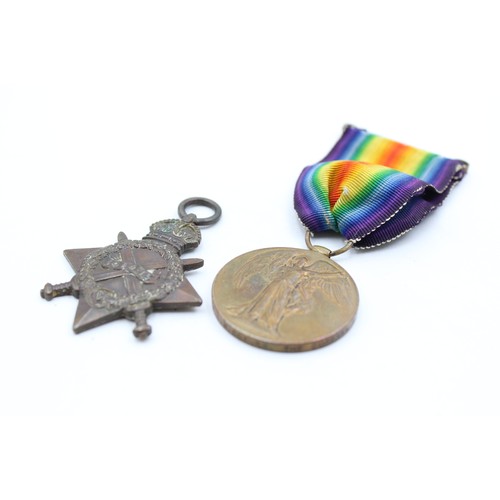 100 - 2 x WW1 Medals Named Inc 1914-145 Star To L-7922 PTE E.R Evans East Kent Regt