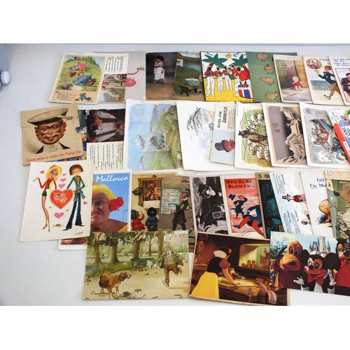 133 - COLLECTION OF COMIC POSTCARDS- 61 CARDS