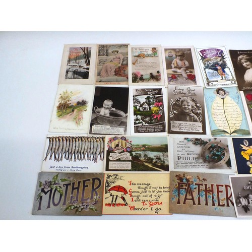 134 - COLLECTION OF GREETINGS POSTCARDS- 30 CARDS