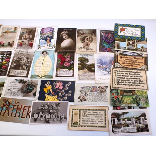 134 - COLLECTION OF GREETINGS POSTCARDS- 30 CARDS