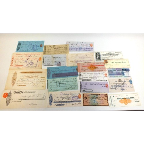 91 - 20 x ANTIQUE VINTAGE CHEQUES